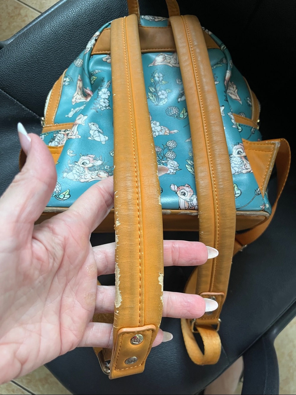 Disney Loungefly Teal Bambi & Thumper Floral Mini Backpack - Picture 10 of 13